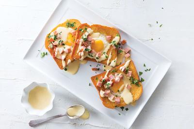 Brioche and Ham Bird’s Nest with Lemon Hollandaise