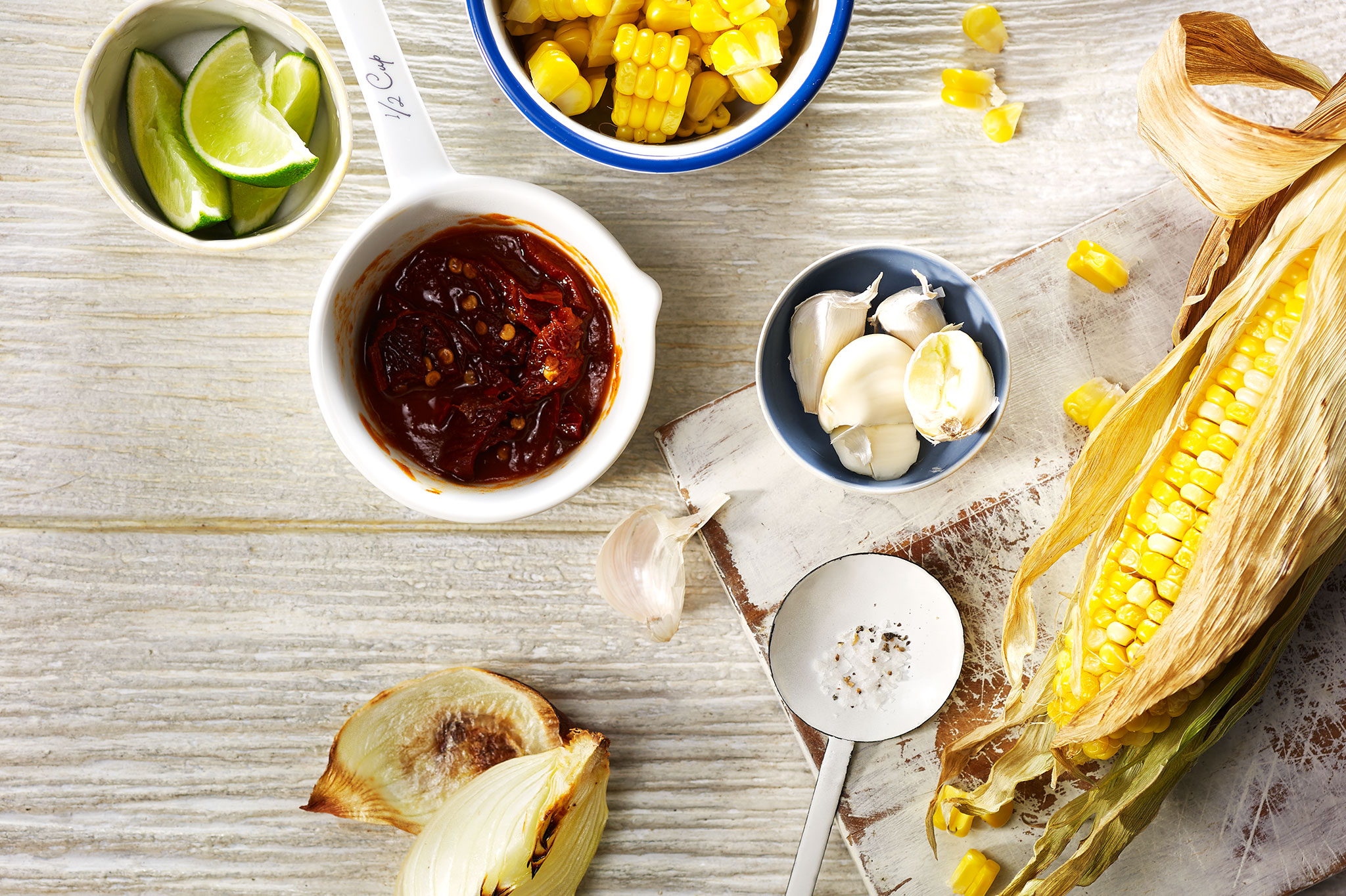 Corn Soup with Chile Cream